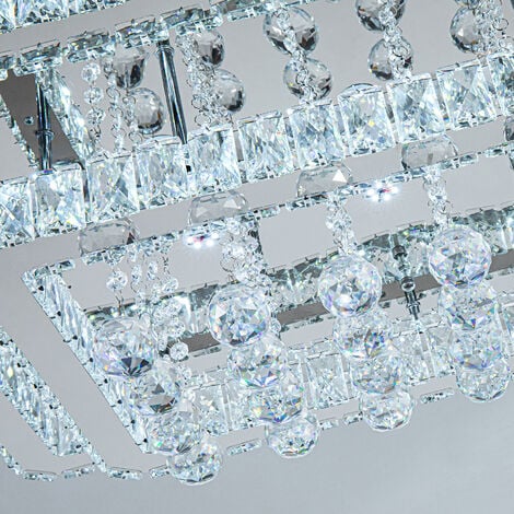 Modern Crystal LED Flush Mount Ceiling Light Fixture, 80x60x20CM