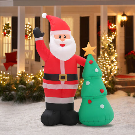 1.5M Inflatable Santa Claus Christmas Tree with LED Lights
