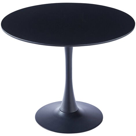 Modern Round Minimalist Dining Table,Black