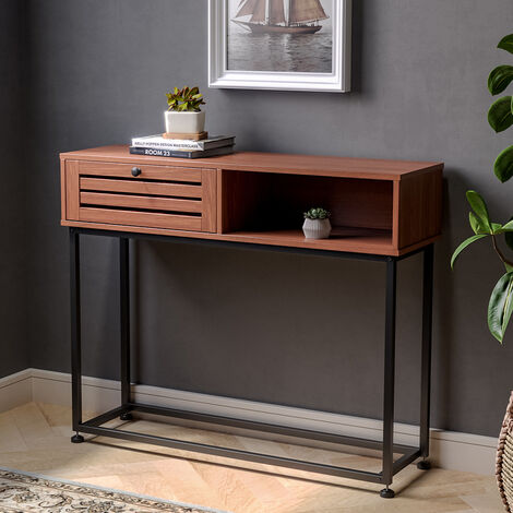 Metallic Console Table with Storage