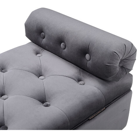 Grey Flip Top Storage Bench with Side Arms