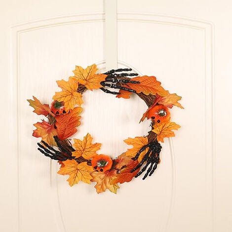 Halloween Hand Pumpkin Wreath for Door Decor