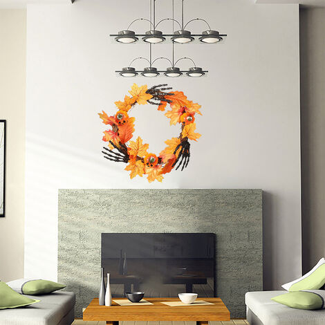 Halloween Hand Pumpkin Wreath for Door Decor