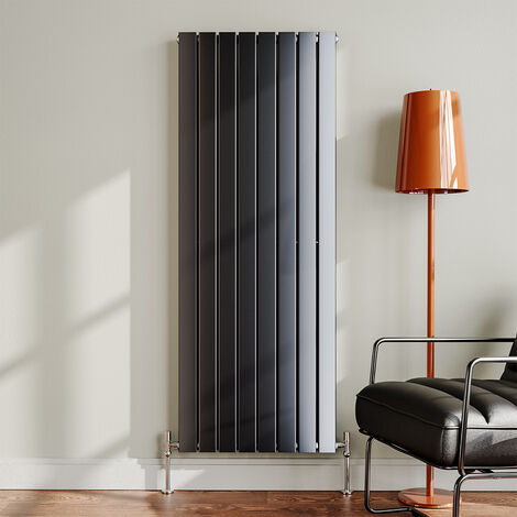 Large Grey Radiators 1824W Steel Smoke Grey Vertical Tall Radiator with Double Panel