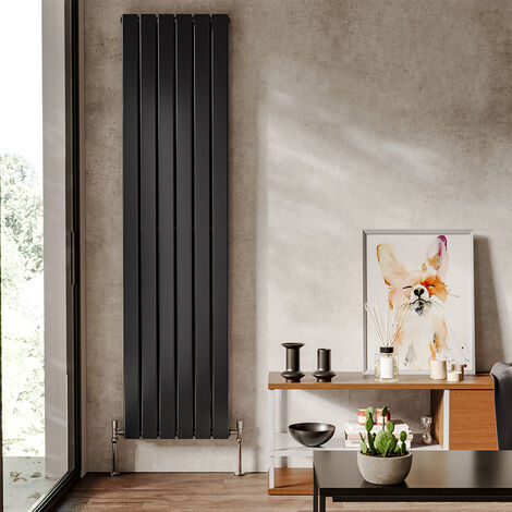 Large Grey Radiators 1548W Steel Smoke Grey Vertical Tall Radiator with Double Panel