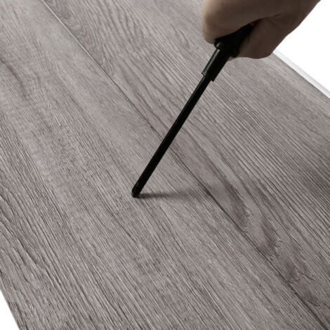 36PCS Rustic Style Wood Plank PVC Laminate Flooring, Grey