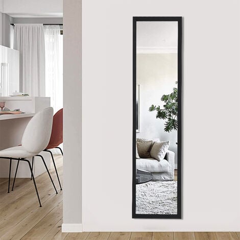 Black Rectangle Wood Full Length Mirror Wall Mirror