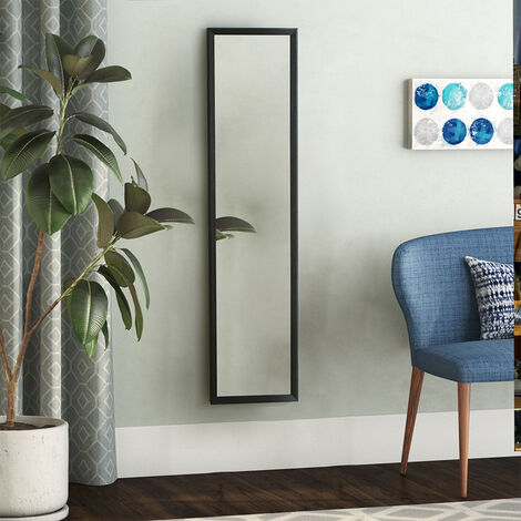 Black Rectangle Wood Full Length Mirror Wall Mirror