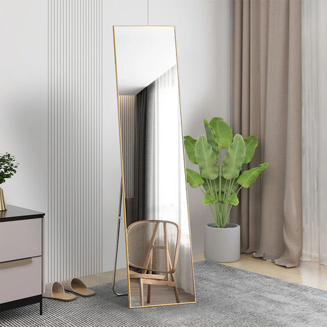 150cm Yellow Slim Frame Freestanding Wall Mounted Mirror
