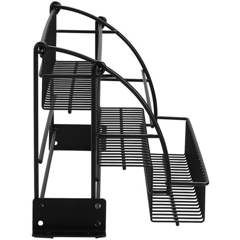 HZBL-LP 3-Tier Pull Down Spice Rack - Expandable Shelf For Inside Cabinet, White, 12.4 Inch Wide