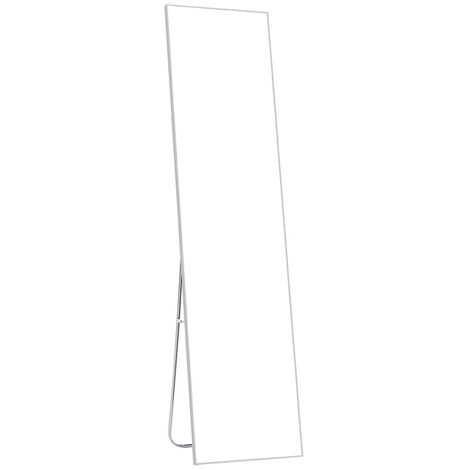 150cm Silvery White Slim Frame Freestanding Wall Mounted Mirror