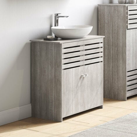 Wooden Shelves Freestanding Under Sink Storage Cabinet