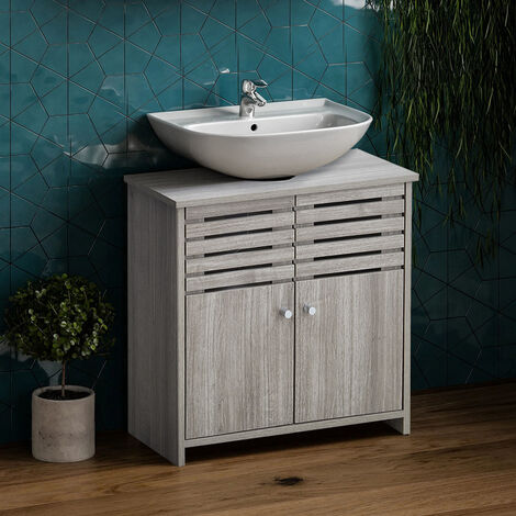 Wooden Shelves Freestanding Under Sink Storage Cabinet