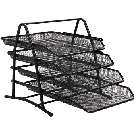 Metal Mesh A4 File Holder Document Tray Rack Desk Organiser