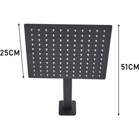 Black Square 3 Way Concealed Shower Mixer Set
