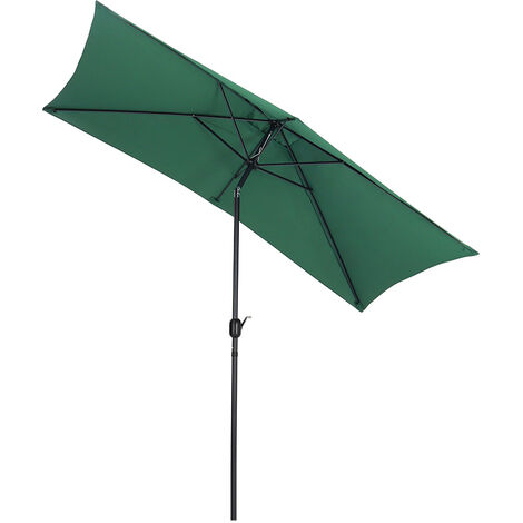 Dark Green 2x3M Large Square Garden Parasol Outdoor Beach Umbrella ...