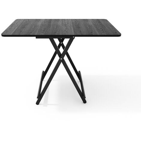 Black 100x60cm Folding Wooden Dining Table
