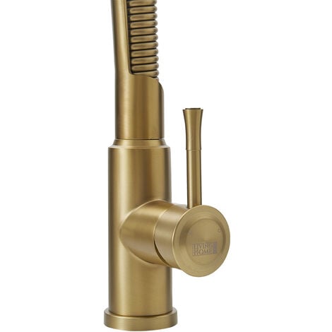 Brushed Gold Modern Single Lever Kitchen Pull Down Faucet