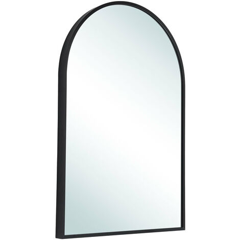 Black 70cm Aluminum Arched Wall Mirror
