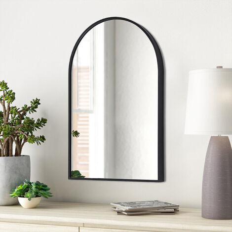 Black 60cm Aluminum Arched Wall Mirror (1/5)