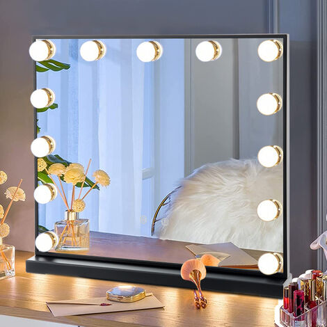 Black 52cm Rectangle LED Makeup Vanity Mirror (1/5)