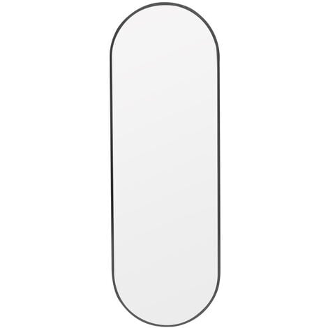 Black 150cm Oval Full Length Wall Mounted Mirror