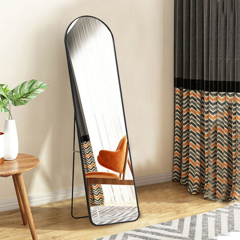 Black 160cm Modern Arched Wall Freestanding Floor Mirror