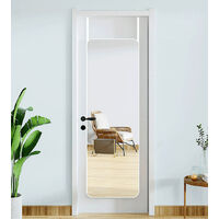 Full Length Mirror with Rounded Corners Door Hanging White
