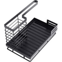 Black Steel Kitchen Sink Caddy Organizer