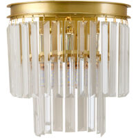 Elegant E14 Crystal Glass Wall Lamp with Golden Finish Base