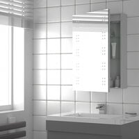 LED Illuminated Bathroom Sensor Mirror Cabinet Demist Shaver Socket 500x700mm