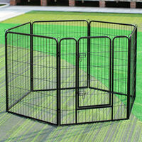 Pets Dogs Cats Heavy Duty Foldable Iron Pen Pet Outdoor 6 Panels Playpen Barrier