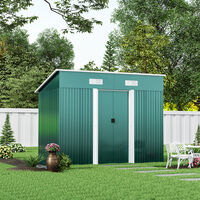 4ft x 8ft Metal Garden Shed Outdoor Tool shed - Green