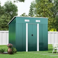 4ft x 6ft Metal Garden Shed Outdoor Tool shed - Green