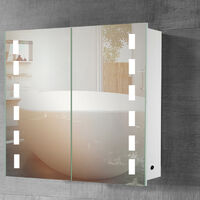 Anti-fog Bluetooth Speaker Wall Mounted Mirror Cabinet, Touch Control Switch with CE Driver,LED Illuminated Bathroom Mirror with Shaver Socket
