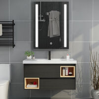Anti-fog Wall Mounted Mirror Cabinet, Touch Control Switch with CE Driver,LED Illuminated Bathroom Mirror with Shaver Socket