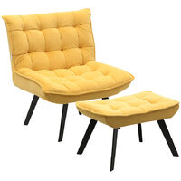 Modern Lounge Chair And Footstool Yellow