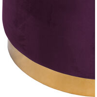Velvet Footstool Ottoman Footrest Stool Round Box Dressing Table, Purple