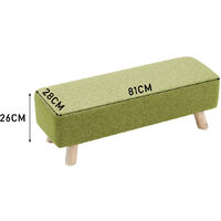 Green Fabric Ottoman Footstool Seat Pouffe Stool Bench Footrest Chair