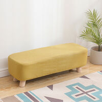 Fabric Cushioned Hallway Rest Stool Footstool Ottoman Padded Pouffe Chair Seat Yellow
