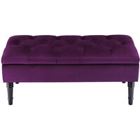 Upholstered Storage Bench Ottoman Piano Seat Hallway Bedroom Long Stool Purple