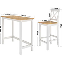 Dining table and chair Set - dining room table and chairs, dining table and 2 chairs, kitchen table and chairs - white