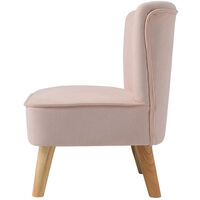 Pink Velvet Accent Dining Chair Shell Scallop Seat Kids Children Armchair Bedroom