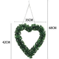 Green Artificial Topiary Boxwood Heart Design Wreath Garden Ornament
