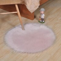 60CM Fluffy Mat Rugs Soft Plush Faux Fur Bedroom Rug Carpet Shaggy, Pink
