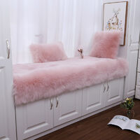 Rectangle Pink Faux Fur Sheepskin Non Slip Fluffy Floor Rugs, 60x90CM