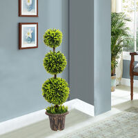 120CM Artificial Potted Topiary Trees Garden Yard Ornament with Pot
