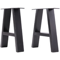 Set of 2 Metal Table Bench Legs Frames A-Frame Steel Base Stands, 35x40CM