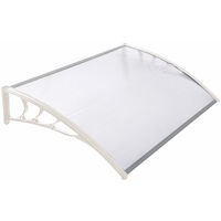 Door Canopy Awning Window Rain Snow Shelter Curved Sheet, White 120CM