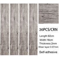 Livingandhome Set of 36 Planks PVC Self-stick Waterproof Floor Flooring Plank, Washed Oak White